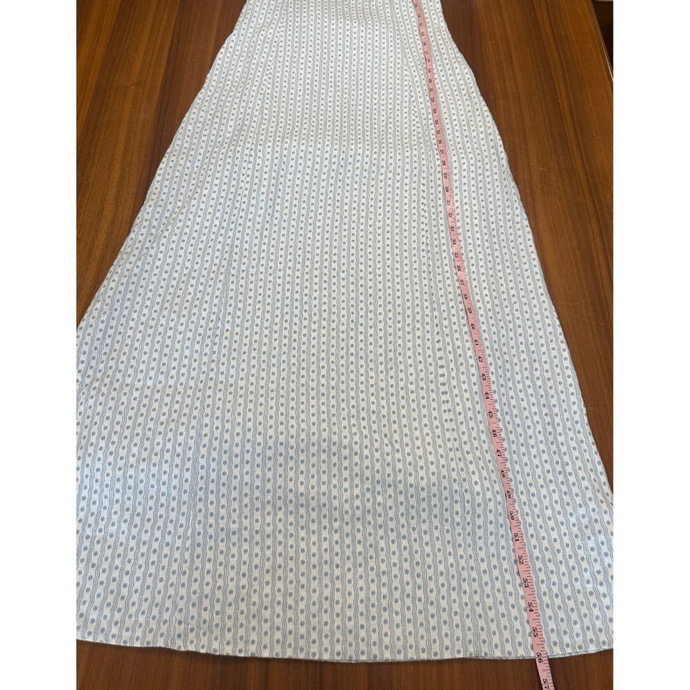 Reformation Cherise Linen Midi Dress Size 12 Blue Floral Regency Milkmaid - Picture 9 of 14